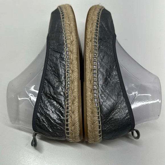 Free People FP Maya Espadrille Slip On Ballet Flats Shoes Flat Metallic Silver 8 - Picture 7 of 9